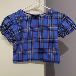 Super cute plaid printed crop top